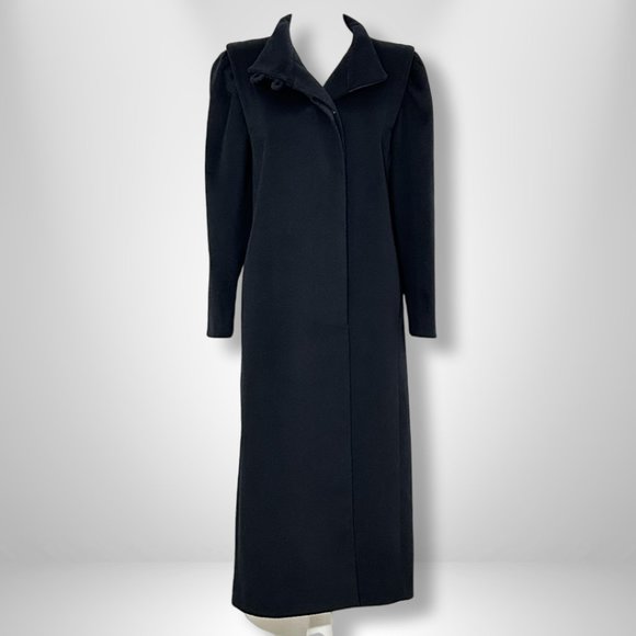 Fashions by Jill - Vintage Long Black Wool Coat